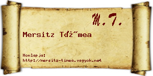 Mersitz Tímea névjegykártya